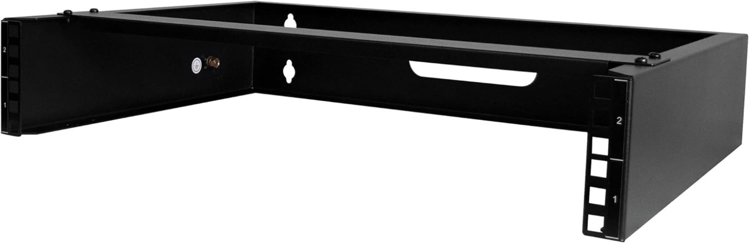 Durable 2U Wall Mount Network Rack - Easy Install with Patch Panel Bracket
