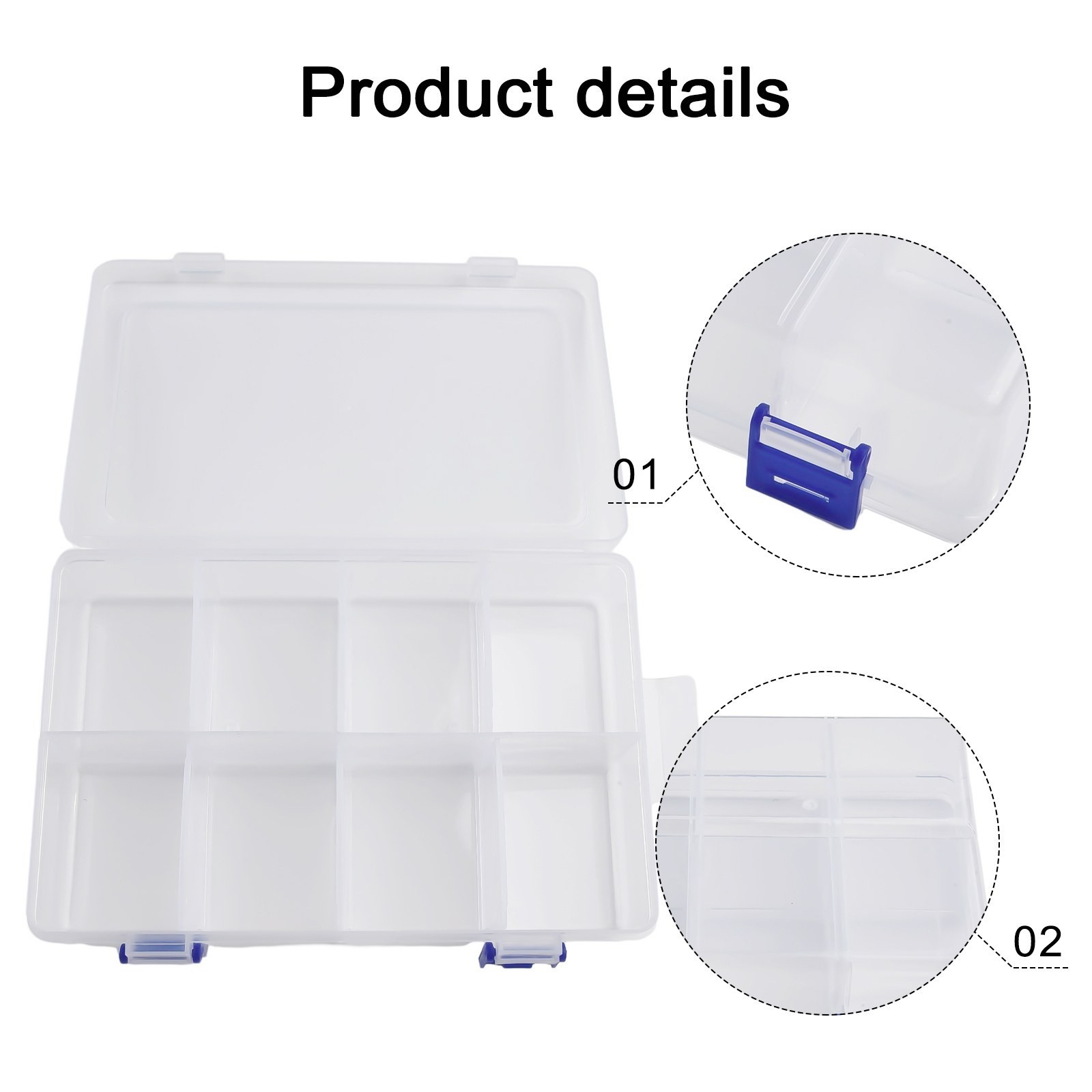 Storage Box Container Plastic Replacement Compartment Display Organizer