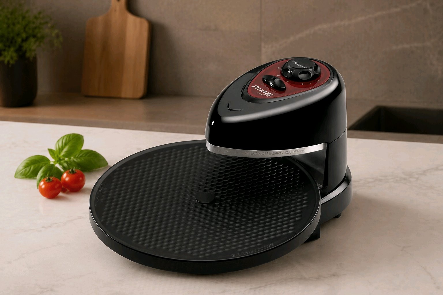 Presto Pizzazz Plus Rotating Pizza Oven 72-550B Dual Element Heating Black