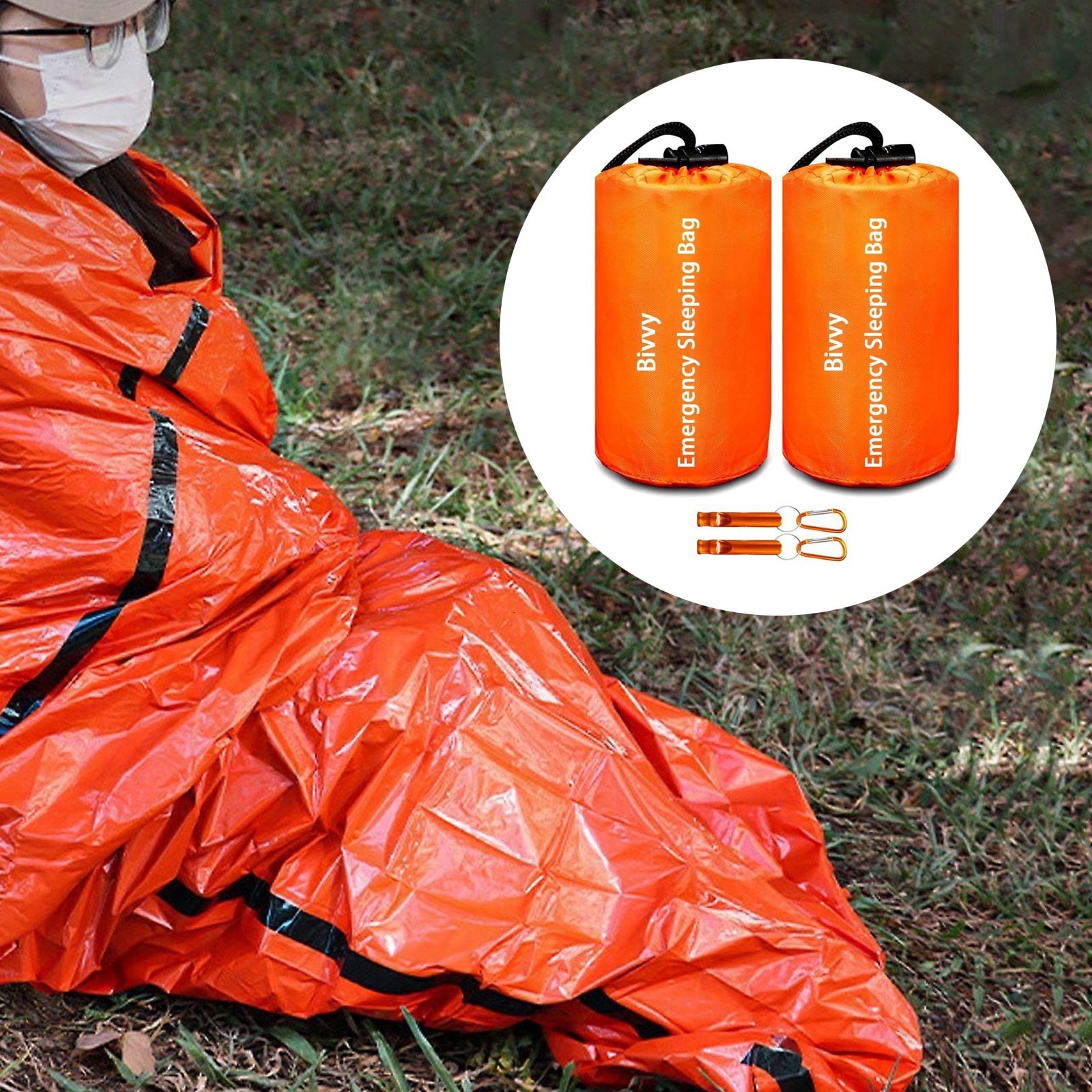 All-weather Shelter Survival Sleeping Bag Outdoor Emergencies Breathable