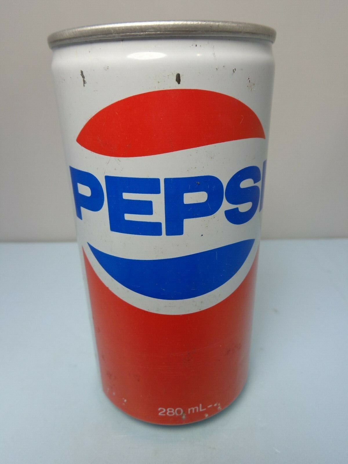 PEPSI-COLA 10oz. FORGED STEEL PUSH TAB SODA POP CAN