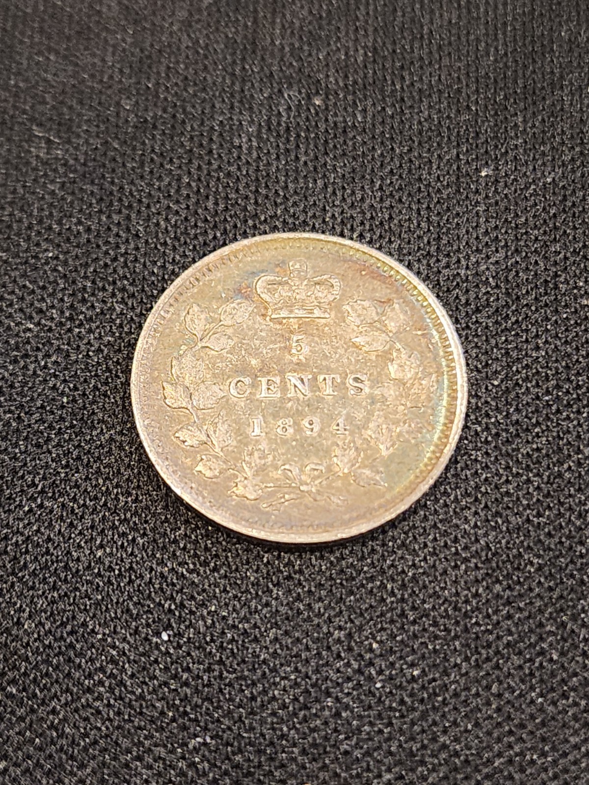 1894 Canada 5 Cents Silver Coin