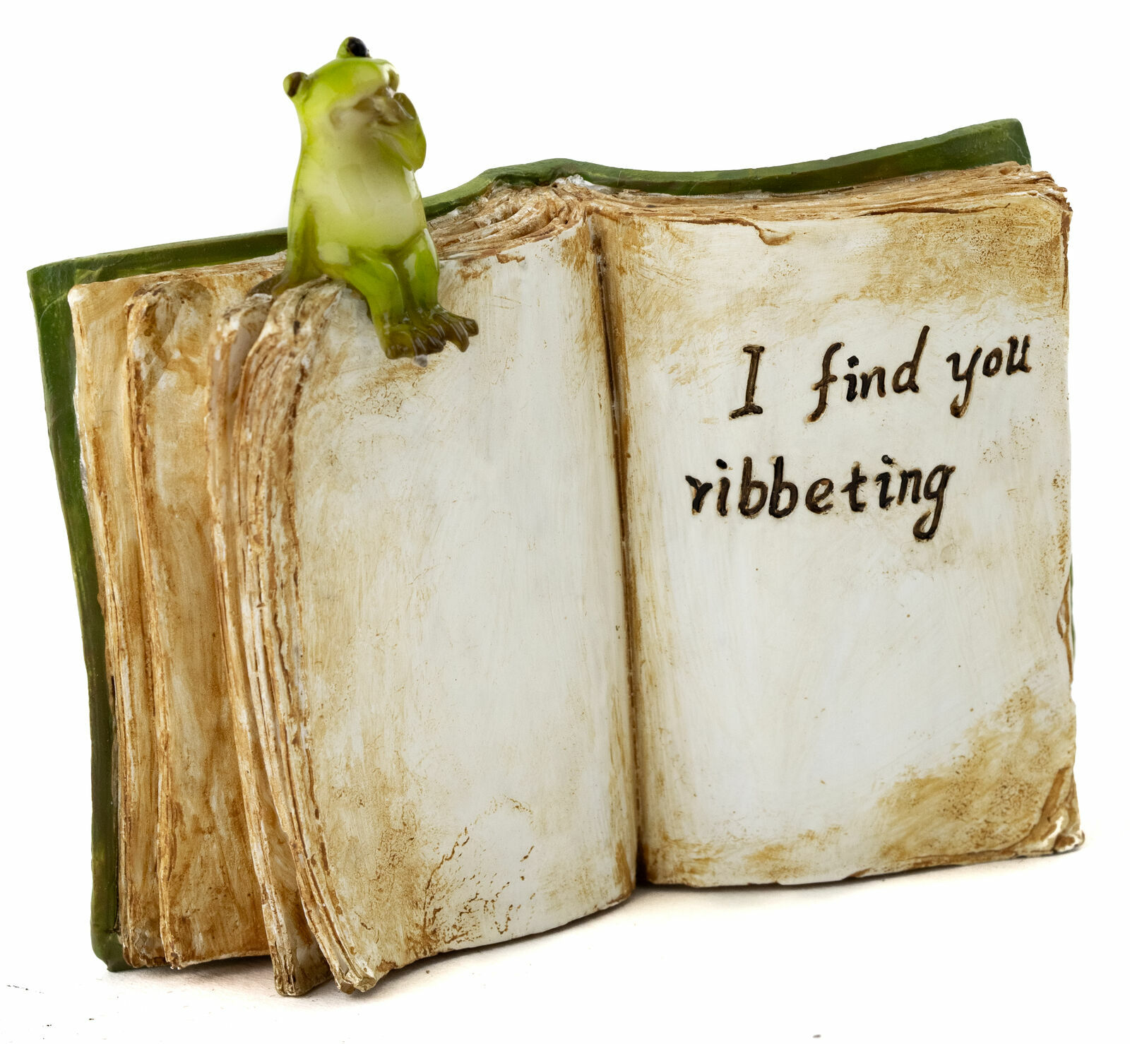"I Find You Ribbeting" Book with Frog  TO 4829 Miniature Fairy Garden