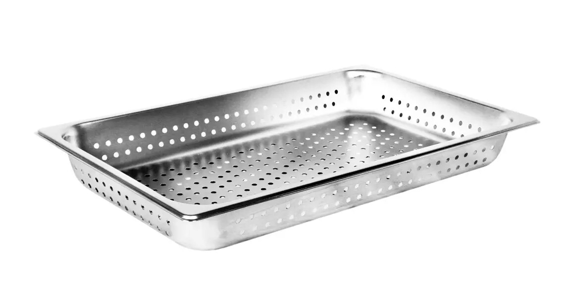 Thunder Group 1/2 Size 24 Gauge Perforated Steam Table Pan - 2-1/2" Deep