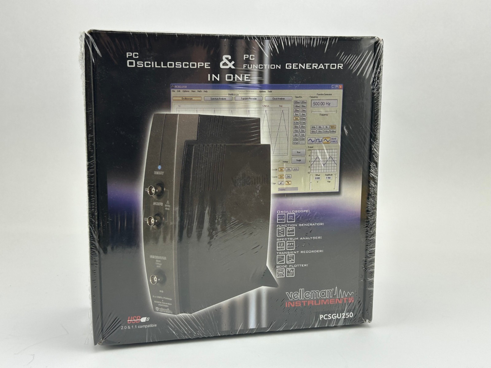 NEW SEALED Velleman PCSGU250 USB Oscilloscope and Function Generator