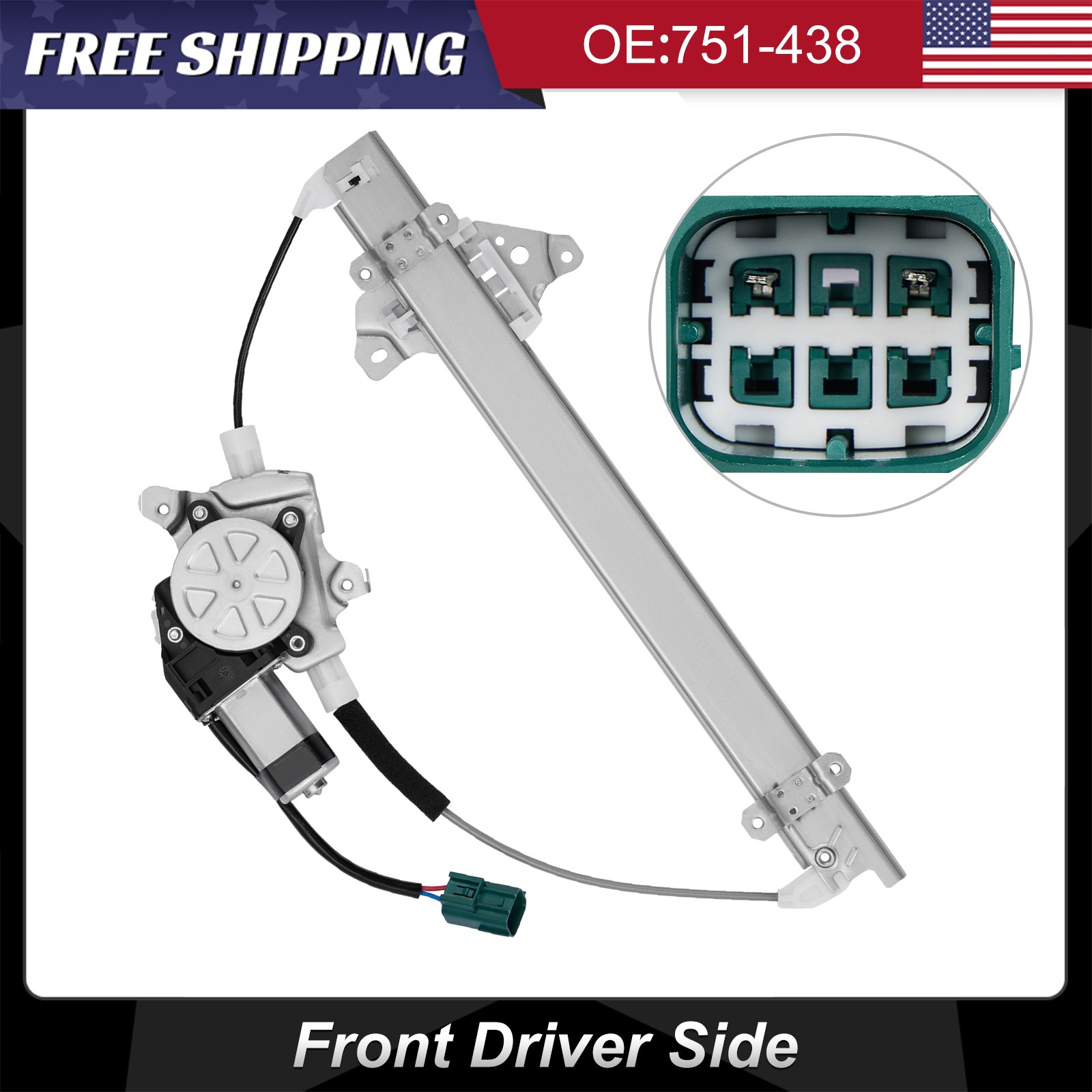 Front Driver Side Power Window Regulator For 2011-2017 Nissan Juke With Motor