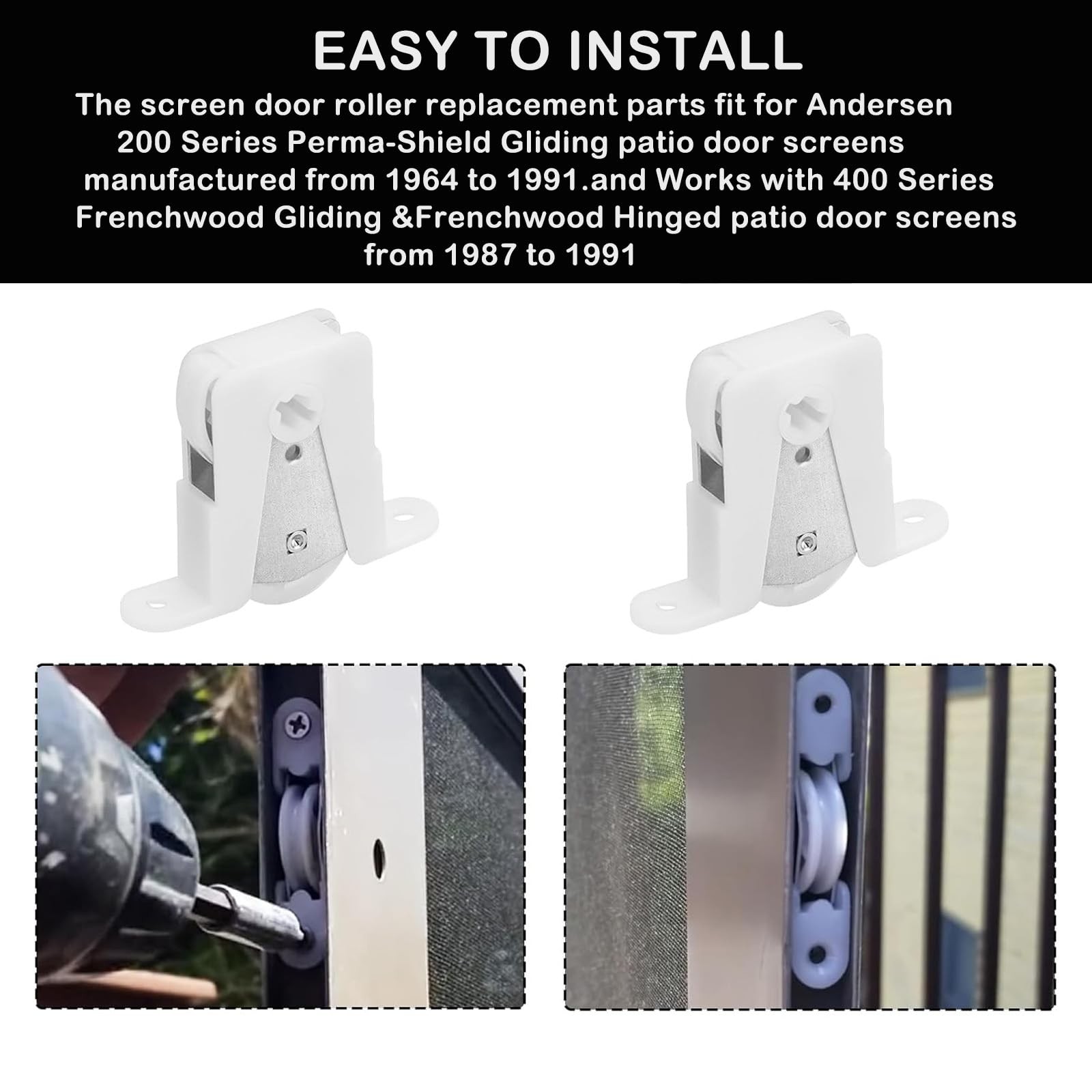 Sliding Screen Door Rollers for Andersen Part #1274104 Before 1991