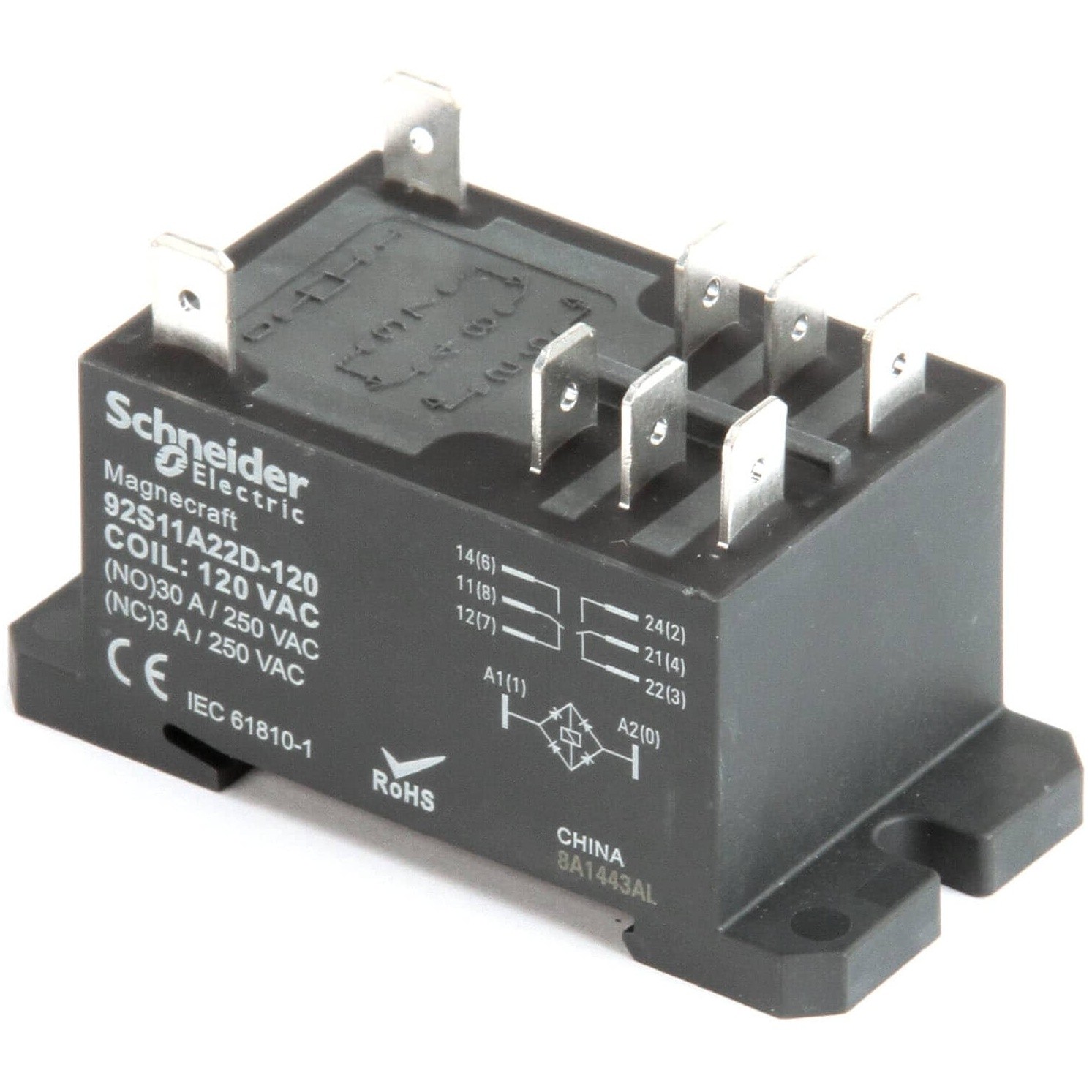 FWE RLY30AMPDPDT 30Amp Panel Mount Relay, 2 Pole