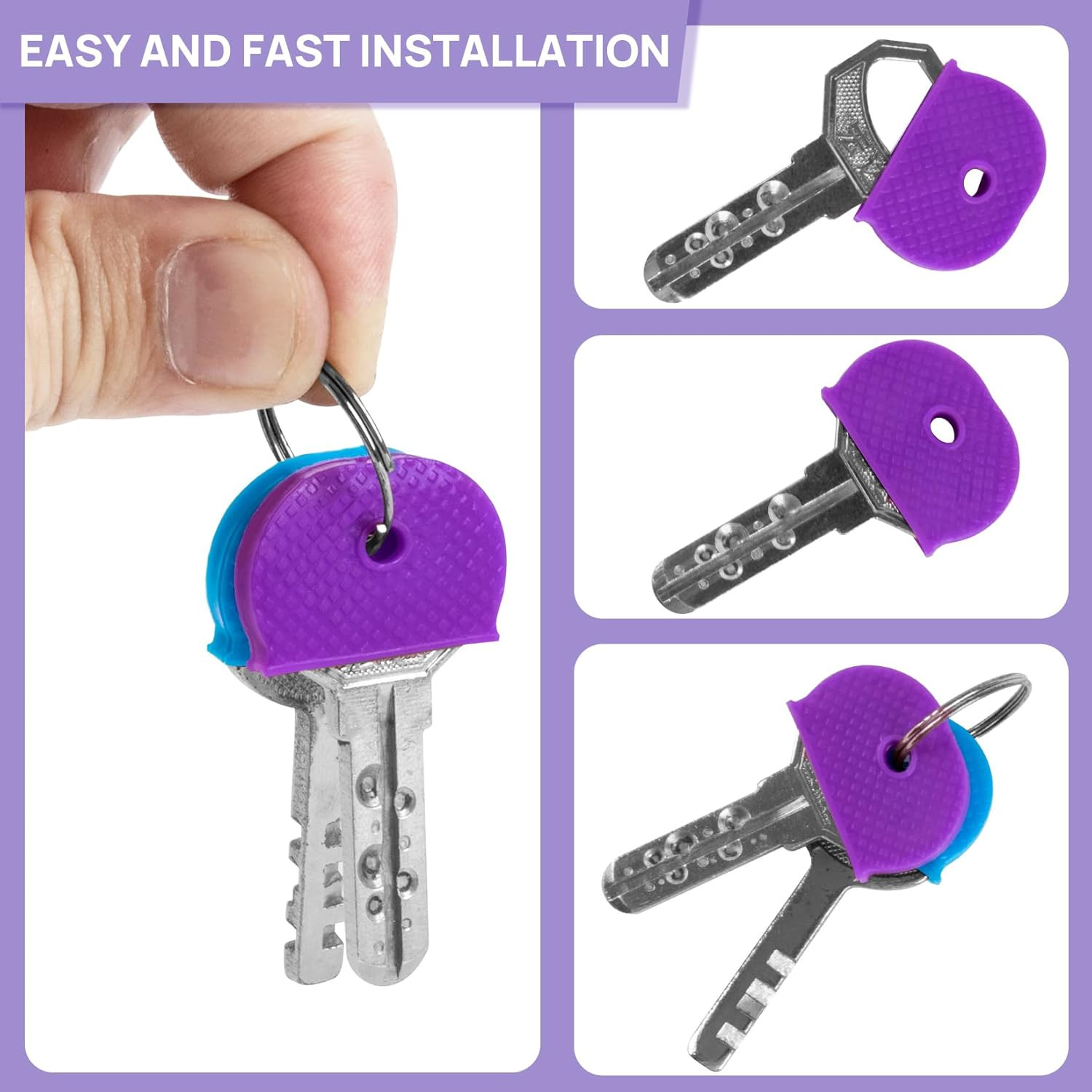 40Pcs Key Covers Key Caps - Key Tags Key Cover Key Identifiers Protector Or