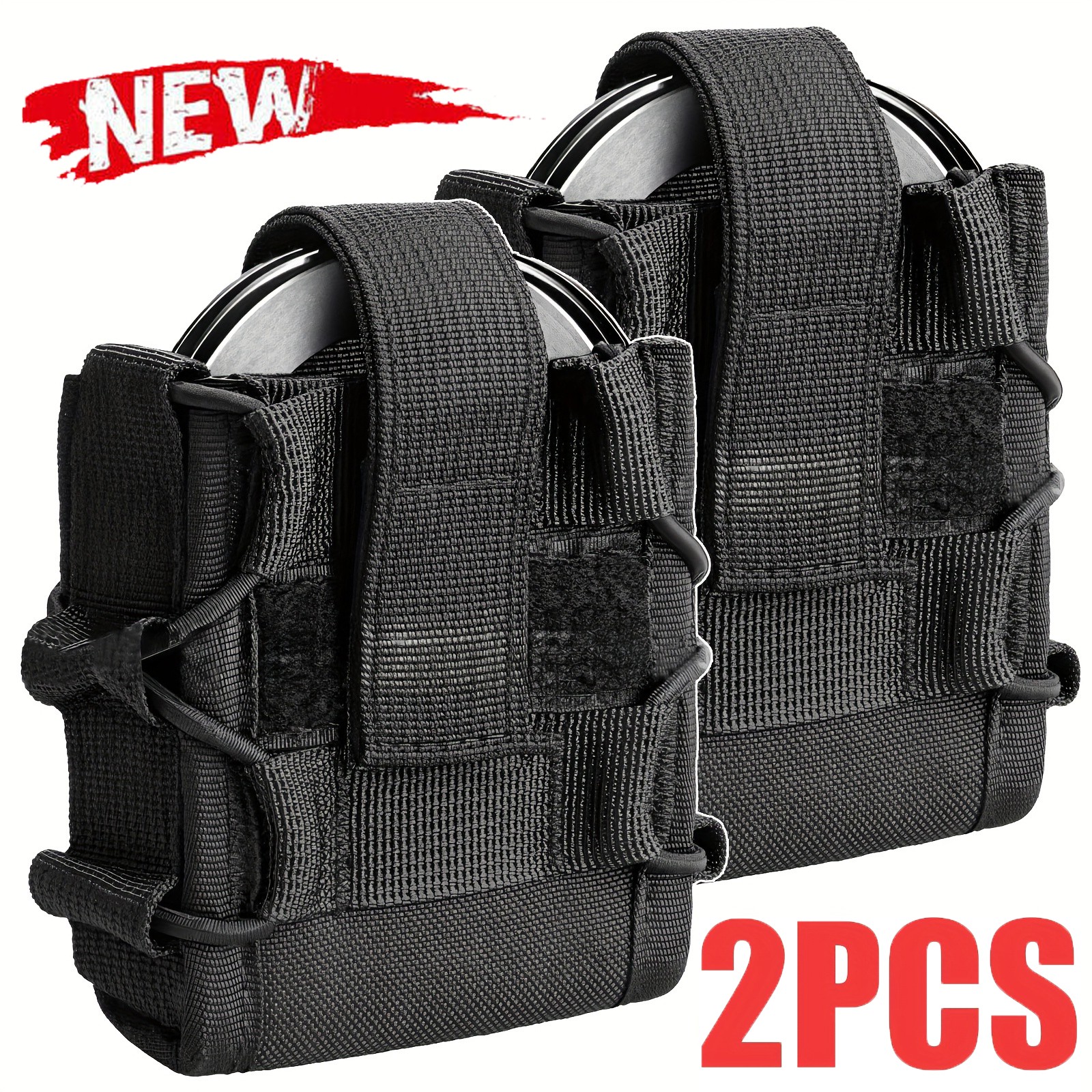 2PCS Molle Handcuff Holder Nylon Duty Belt Pouch Fits Almost of Handcuffs Black