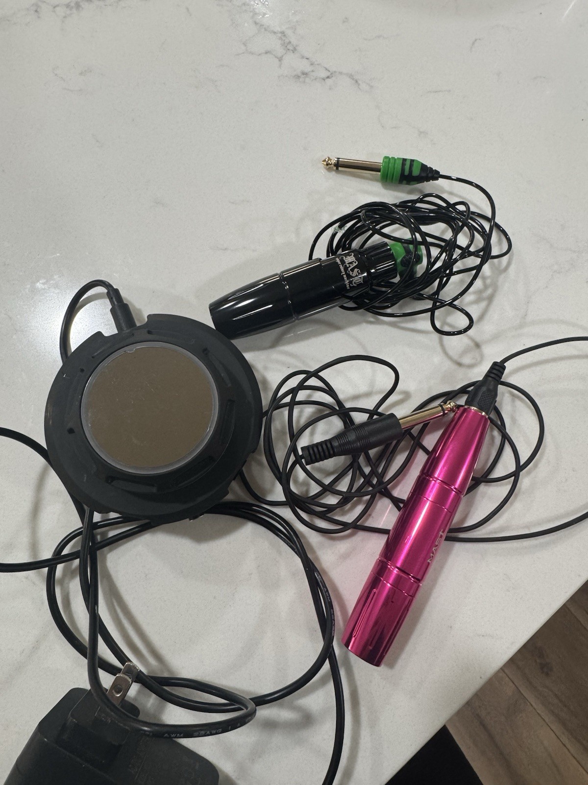 MAST Black & Pink Tattoo Machine Pens with Power Cords