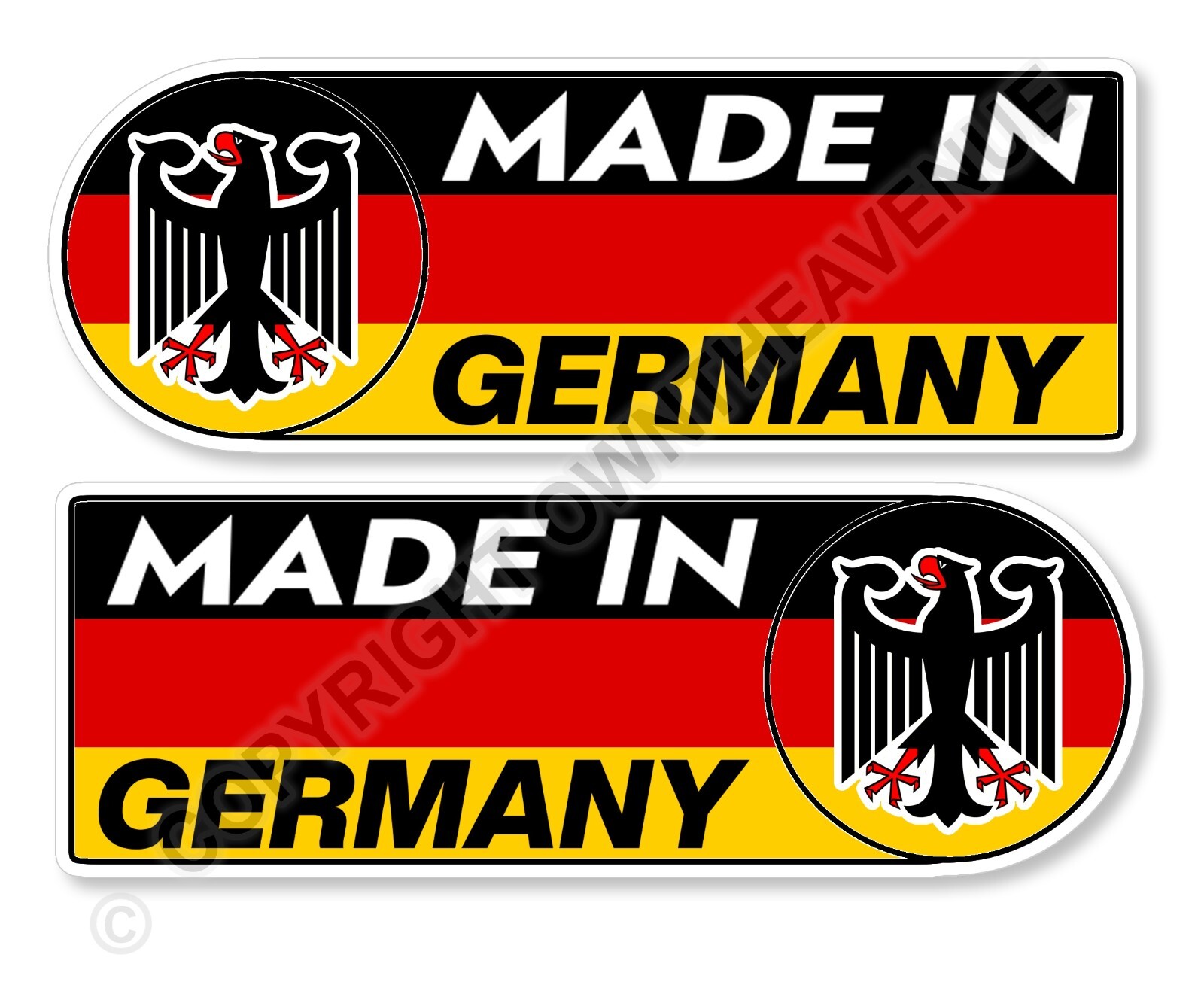Made In Germany Set Euro German Flag Car Truck Vinyl Sticker Decals 4"