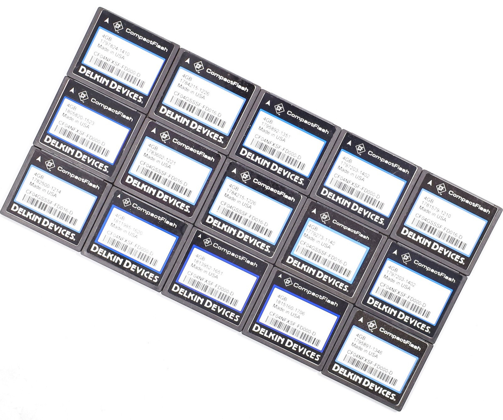 (Lot of 15) Delkin Devices 4GB Compact Flash Memory Card