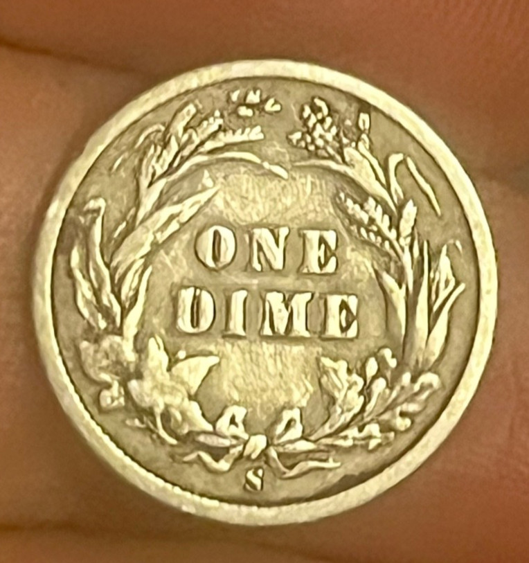 1895-s barber Dime , Fine , better date & Grade