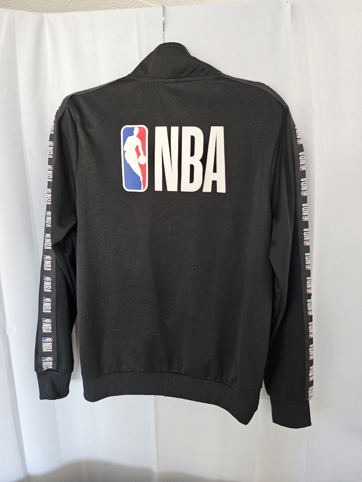 NBA Mens Athletic Track Jacket Small Black Full Zip