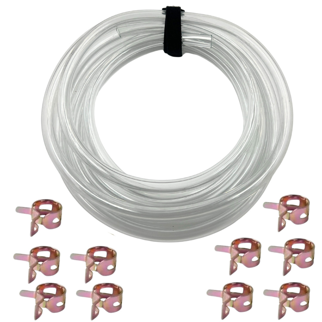 10 Ft Long Fuel Line Fuel Hose Fuel Tube 3/16" ID x 5/16" OD 5 x 8mm with Clamps