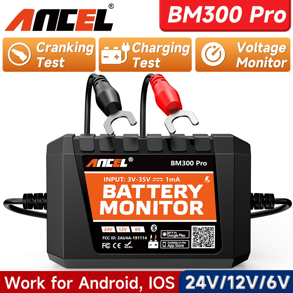 2024 New ANCEL BM300 Pro Battery Monitor 24V Battery Tester 12V SOH SOC Battery