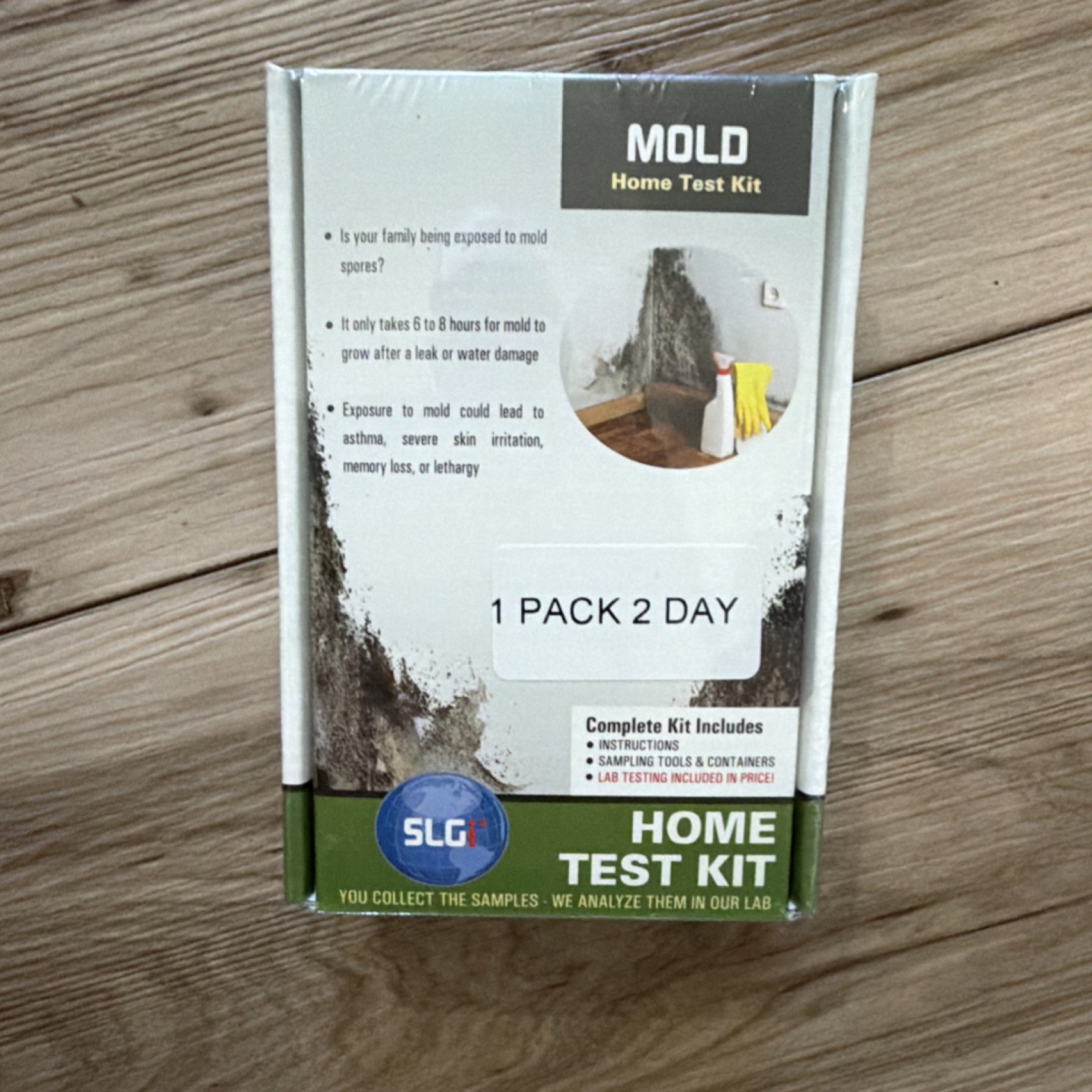 SLGi Mold Home Test Kit 1 Pack Lab Testing NVLAP VELAP Gloves Mask Bio-Tape