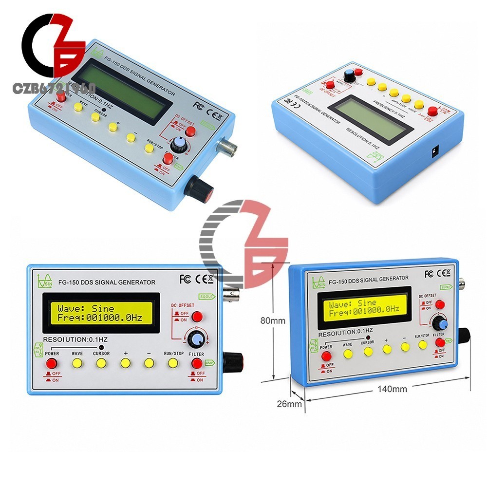 FG-150 DDS Function Signal Generator 0.1Hz-500kHz Frequency 15 Waveforms