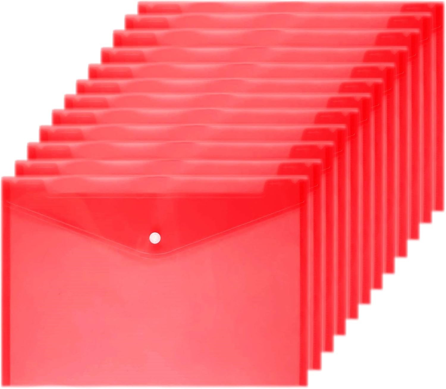 Poly Envelope 12 Pcs Document Envelopes with Snap Button Quality Clear Document