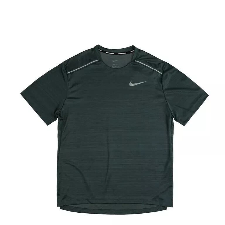 Nike Men’s Dri-Fit Miler Running Shirt Pine Green Reflective Sizes AJ7565-328