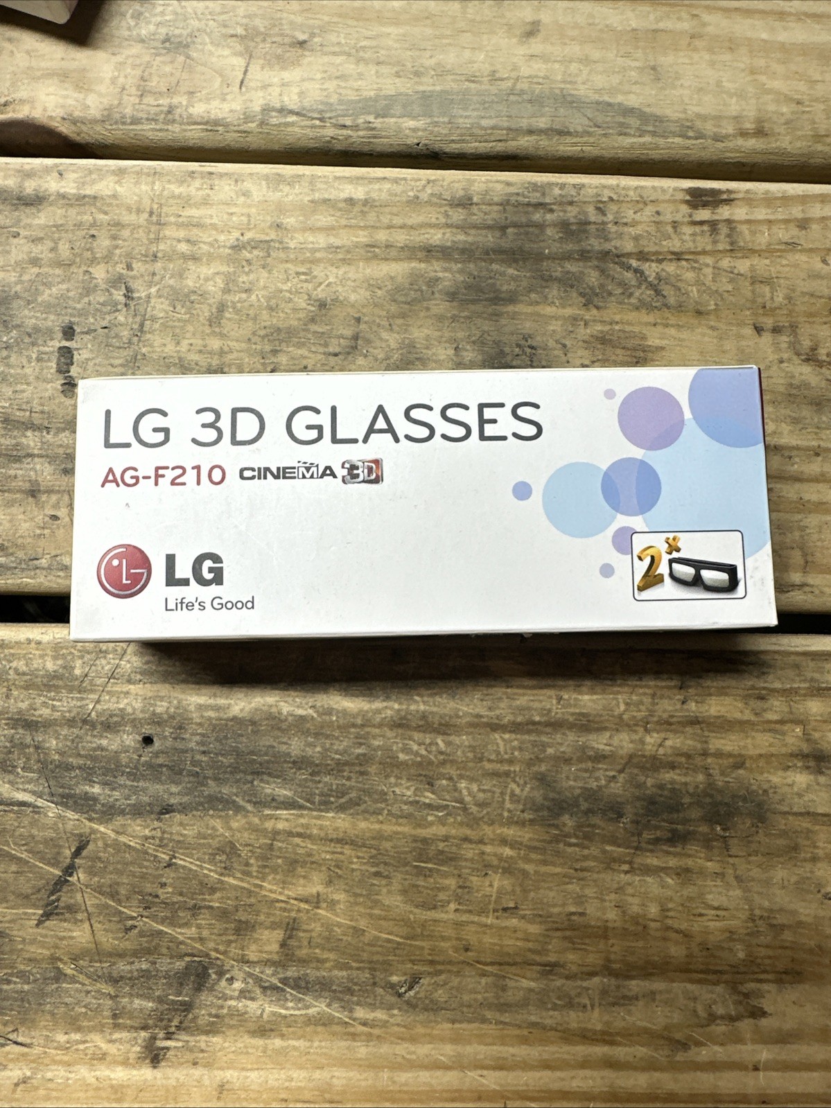 2 Pairs LG AG-F200 Cinema 3D Glasses - NEW in Box - black