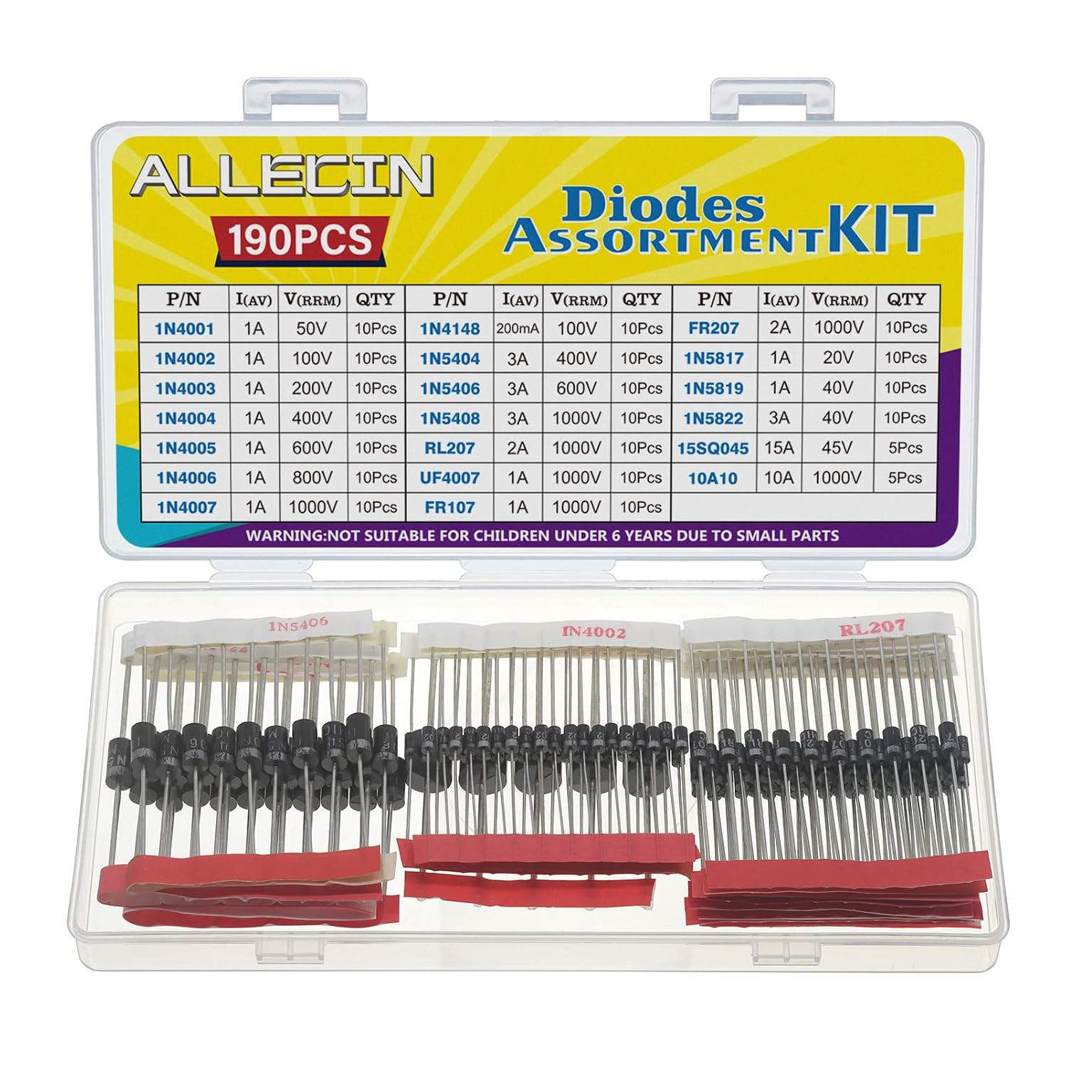 20 Values Diode Assortment Kit Rectifier Schottky Fast Recovery Diodes Set