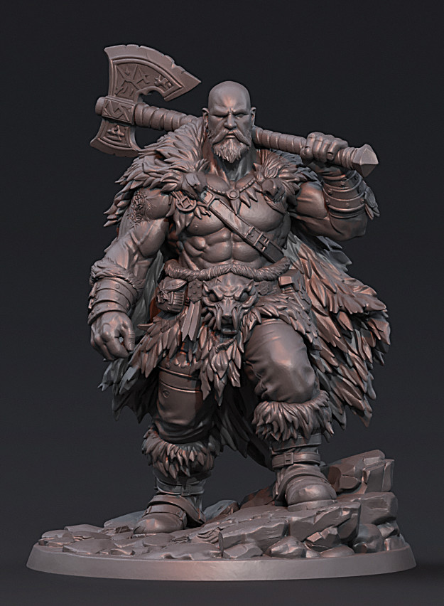 Barbarian Warrior Limited 54mm Resin miniature  wargaming Tabletop fantasy D&D