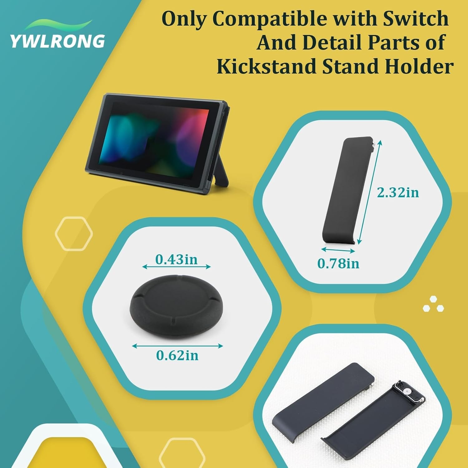 2PCS Kickstand Nintendo Switch Stand Back Shell Holder Replacement Nintendo