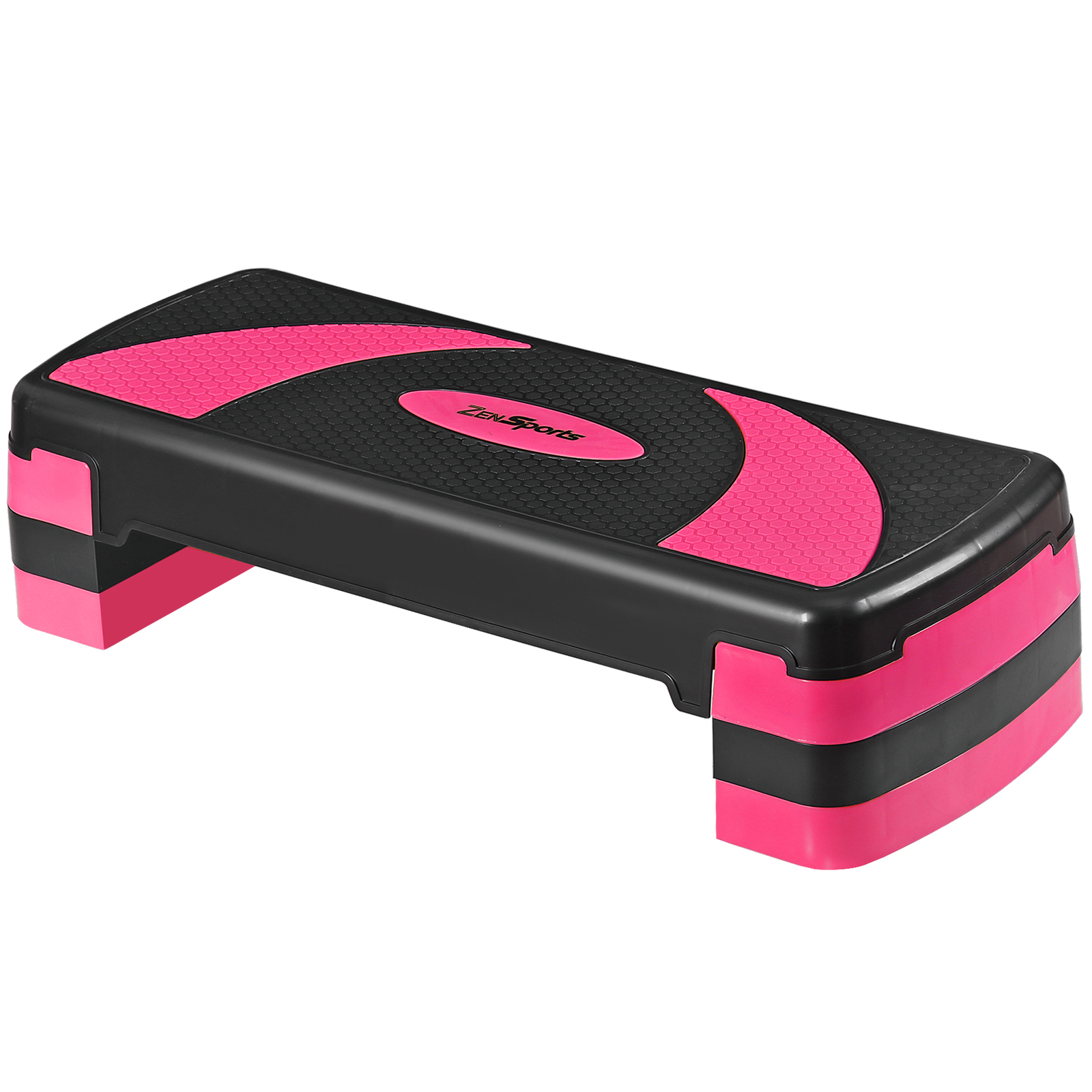 Step Aerobic Platform w/4 Stackable Riser Exercise Step Adjust 4"-6''-8'' Pink