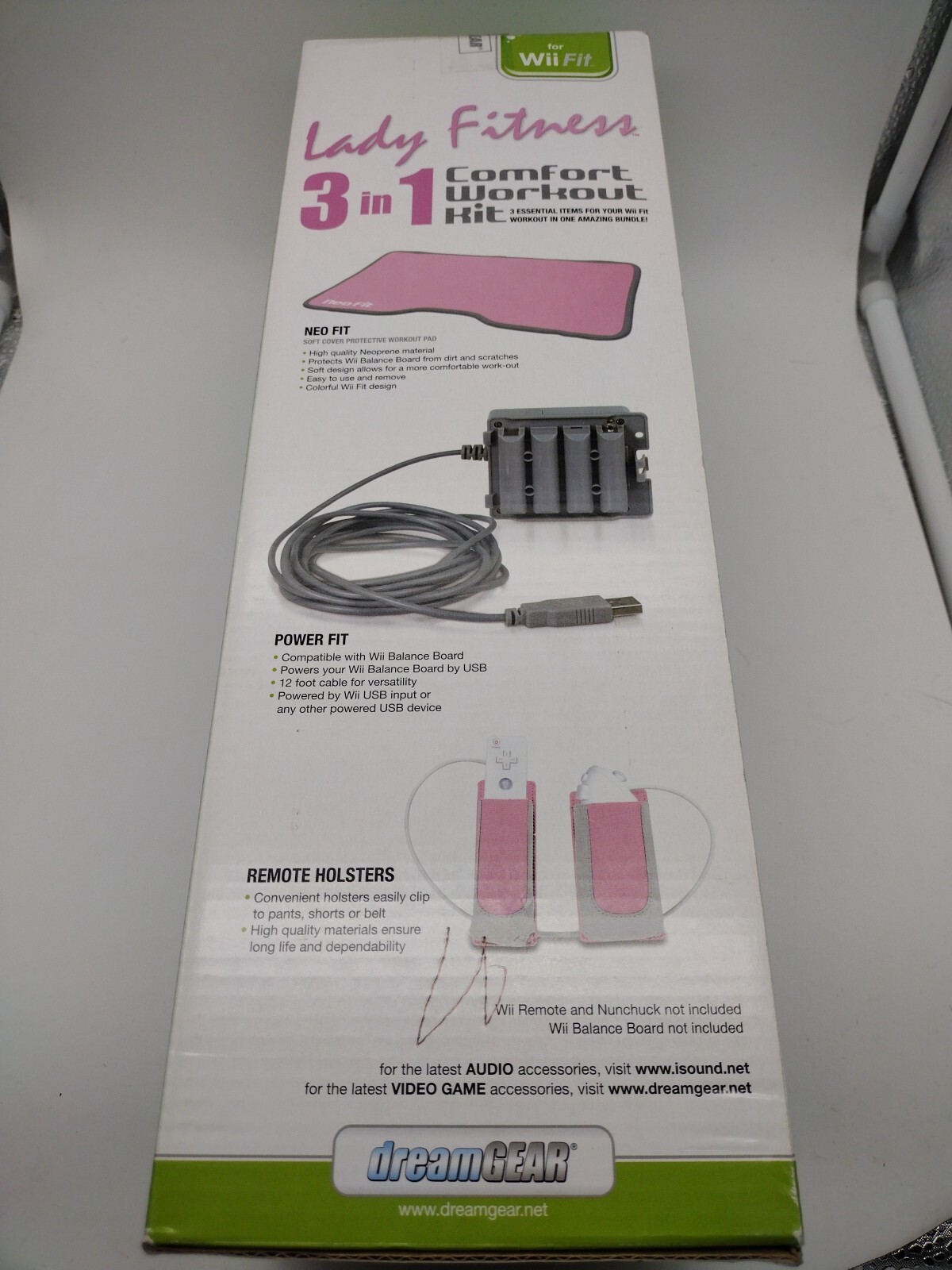 Dream Gear Lady Fitness 3 In 1 Comfort Starter Kit For WII Fit Pink SEALED NEW