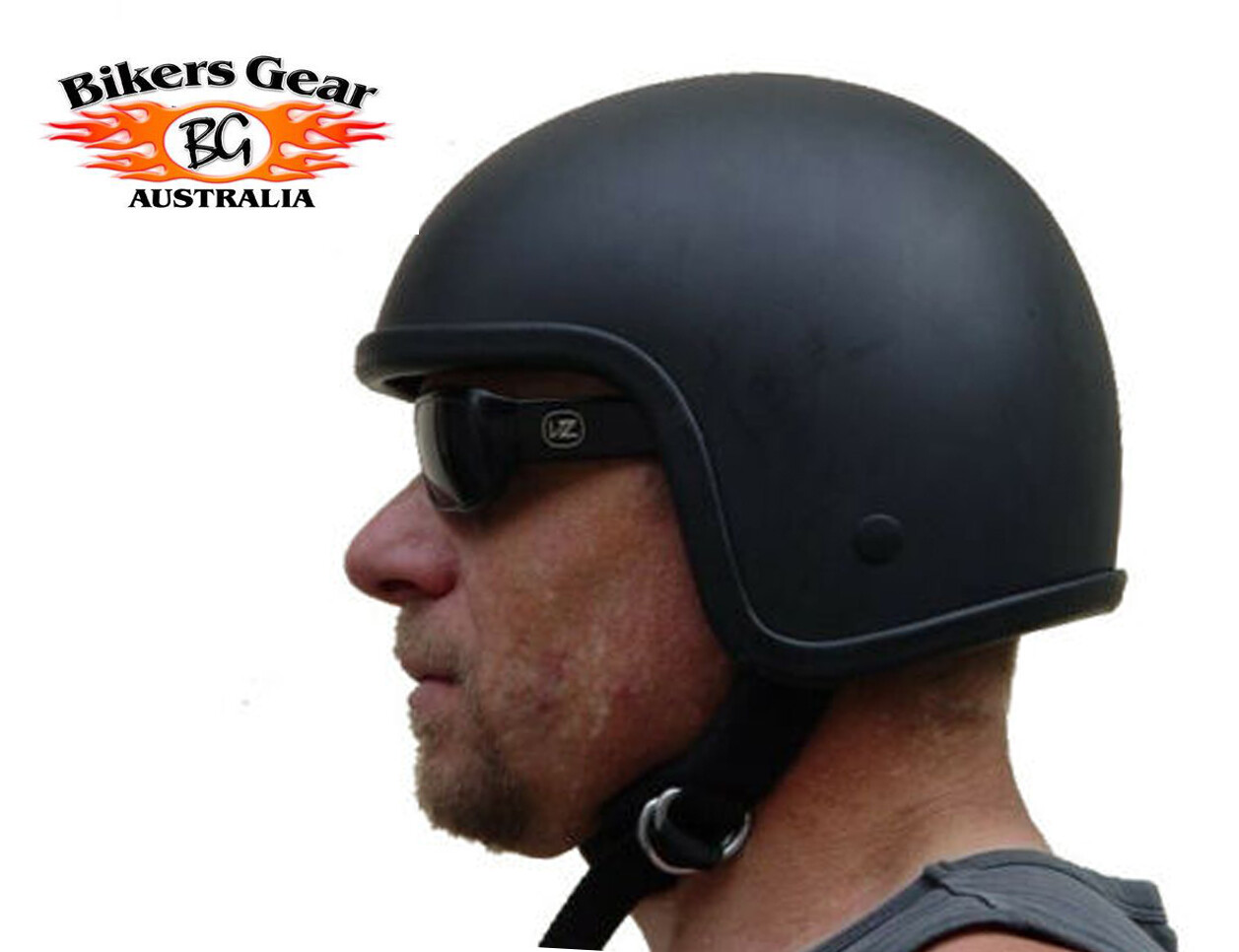 Australian Biker Gear Lowest Profile Motorcycle Motorbike open face LID Helmet