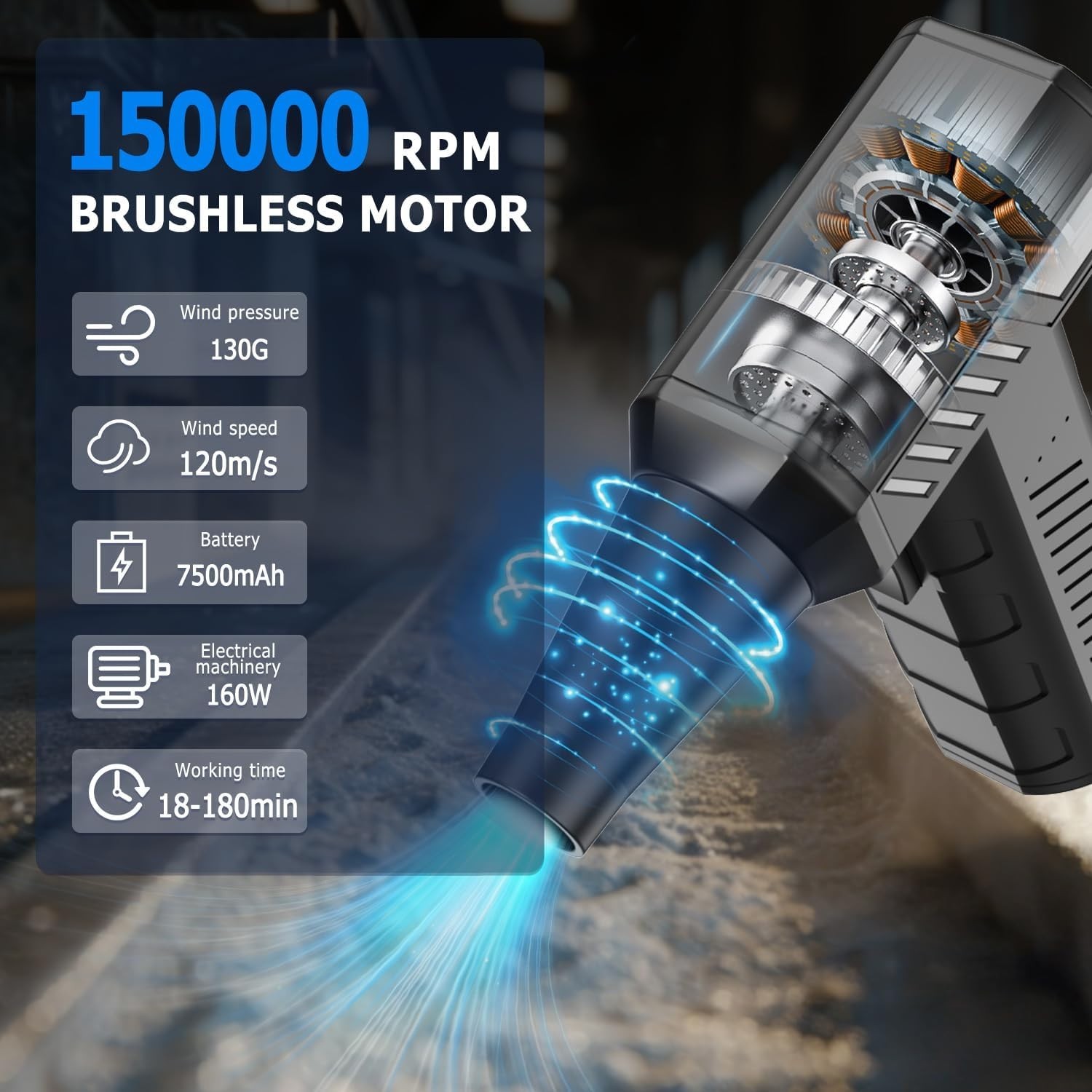 High-Power Handheld Air Duster with HEPA Filter - Eco-Friendly Cleaning Solution