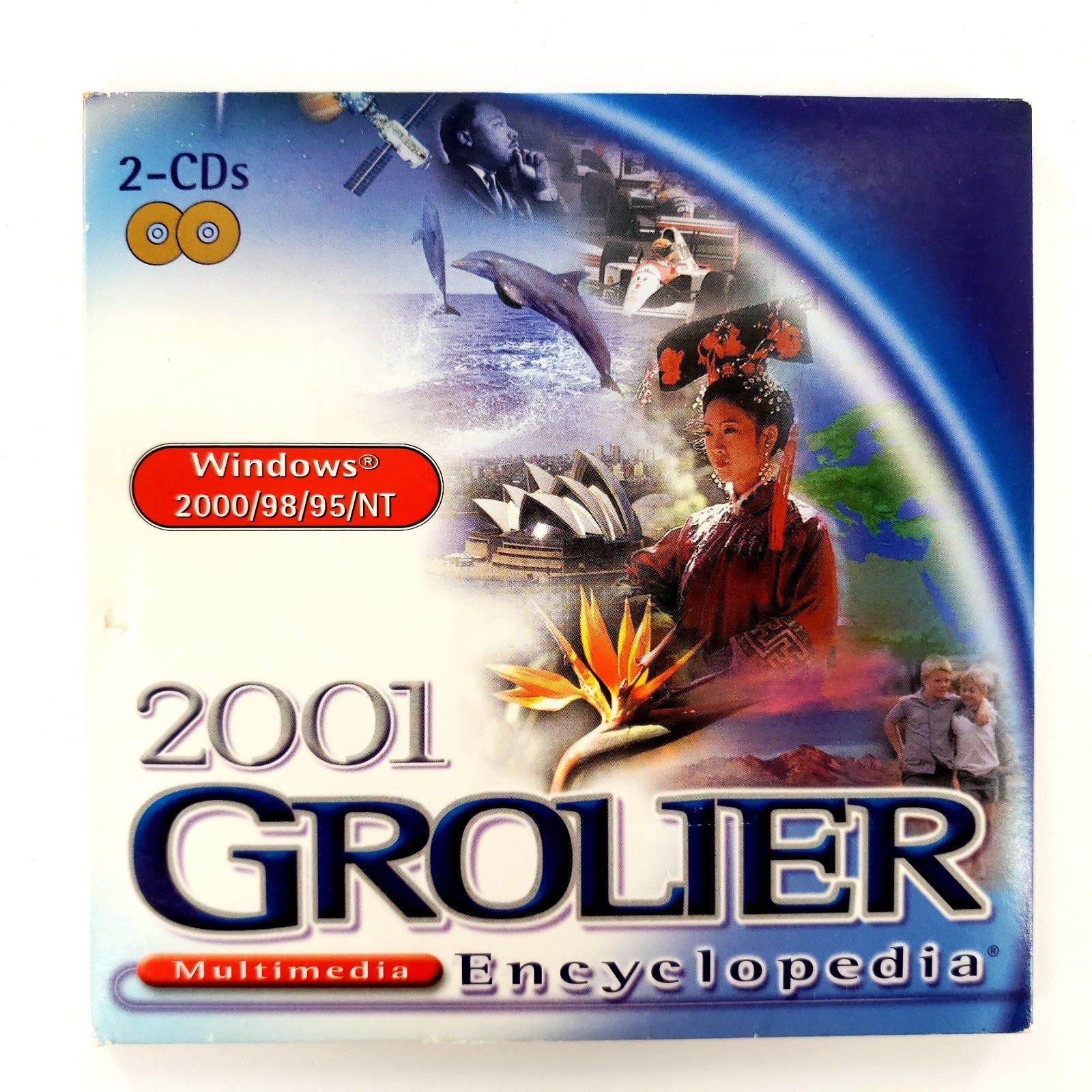 2001 Grolier Multimedia Encyclopedia Deluxe 2-CD Edition Windows PC CD-Rom