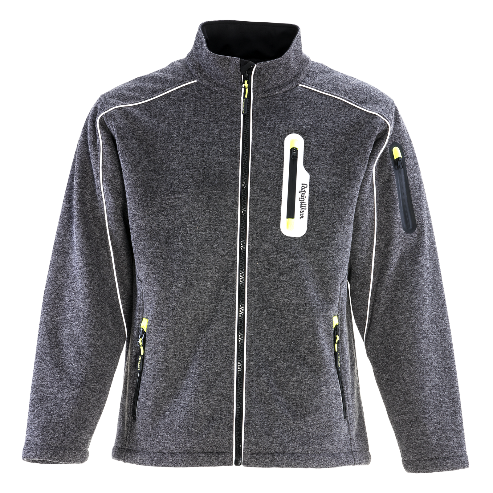 RefrigiWear Mens Warm Fleece Lined Extreme Sweater Jacket with Reflective Piping