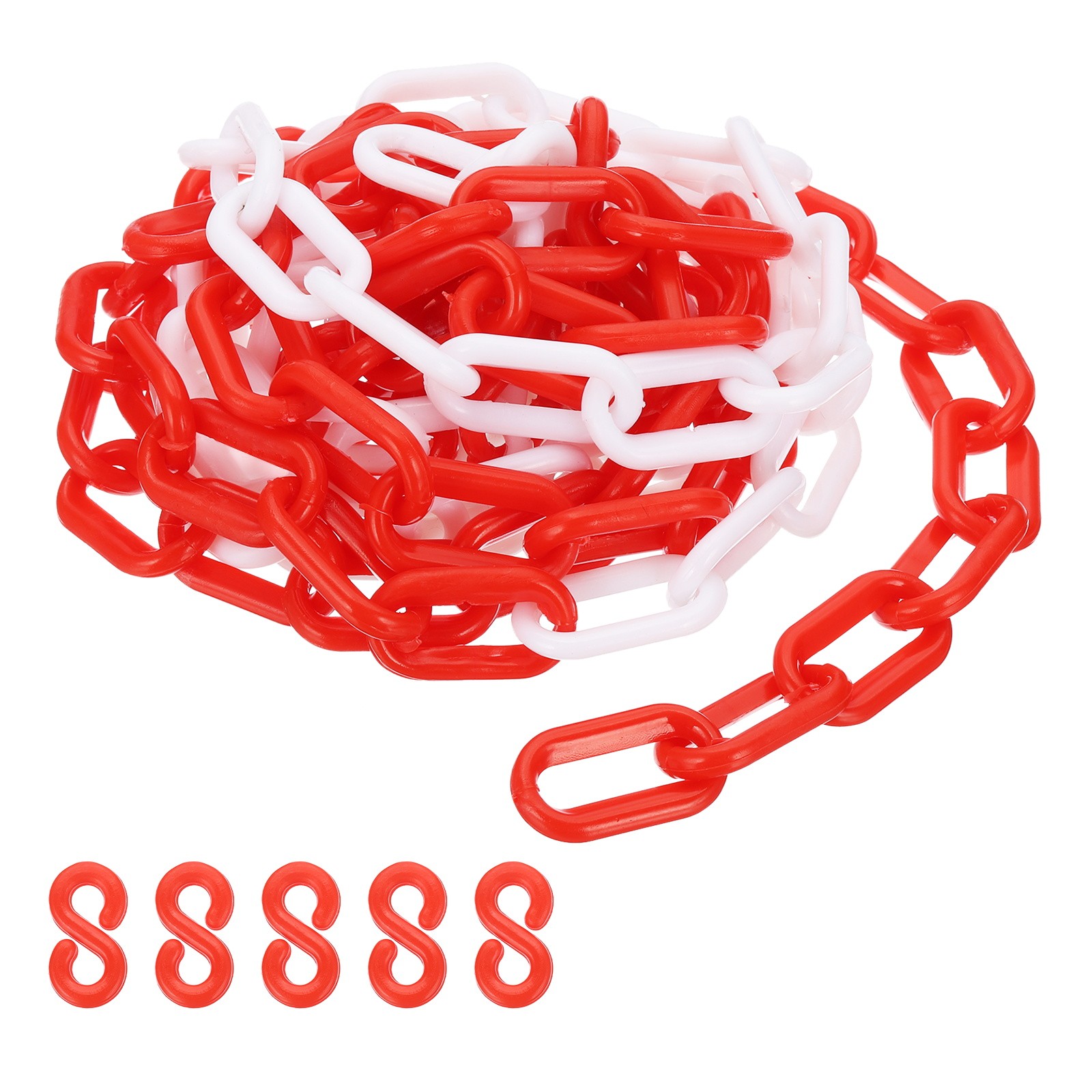 Red/White Plastic Chain, 10 ft 6mm Safety Barrier Chain