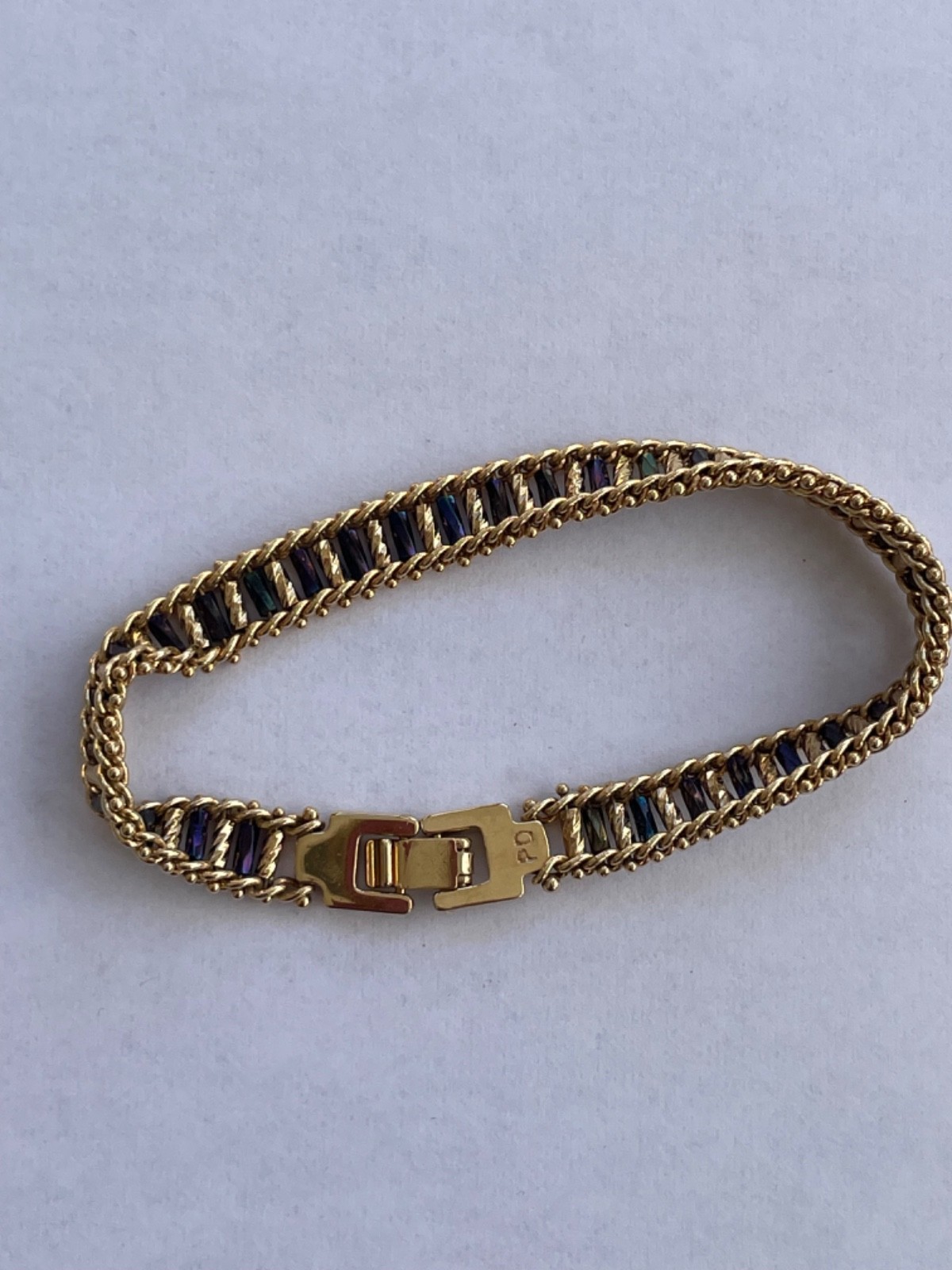 Set of 2 handcrafted irridescent beaded bracelets