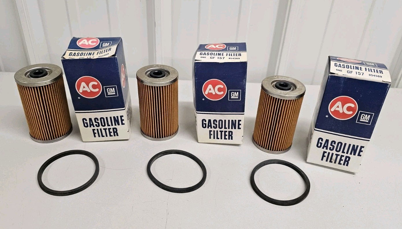 3X GENUINE GM AC DELCO GF157 854569 NOS FUEL FILTERS 1959-87 V8