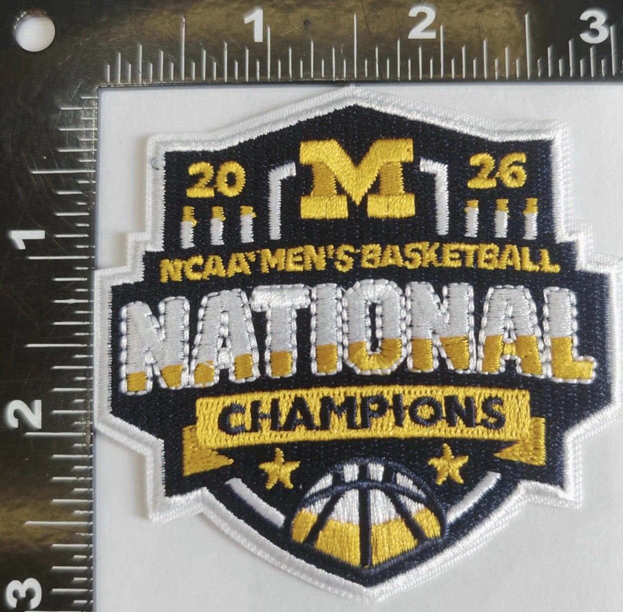 Michigan Wolverines Basketball 2026 National Champions Iron On Embroidered Patch
