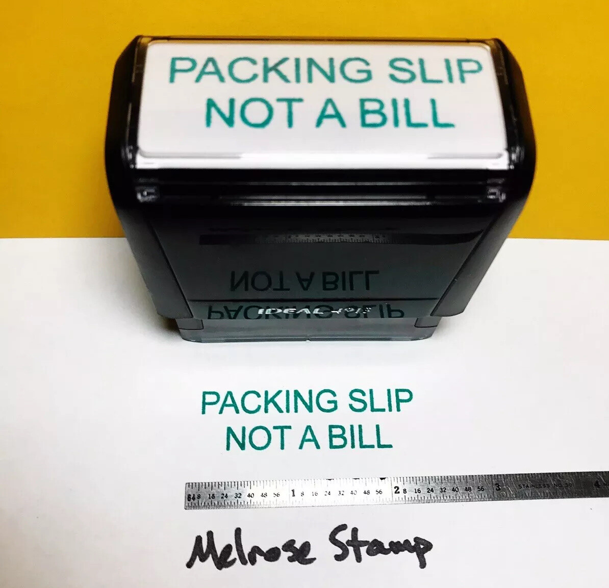 Packing Slip Not A Bill Rubber Stamp Green Ink Self Inking Ideal 4913