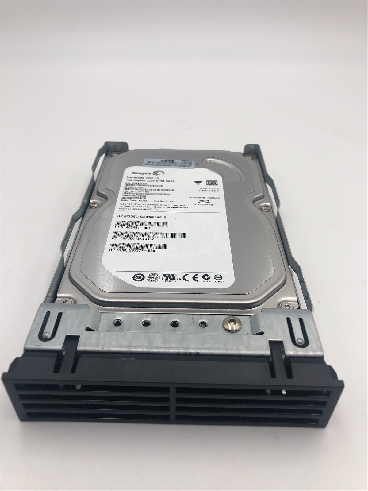 HP 160GB 7.2K rpm Hot Plug SATA Entry Hard Drive 482481-001