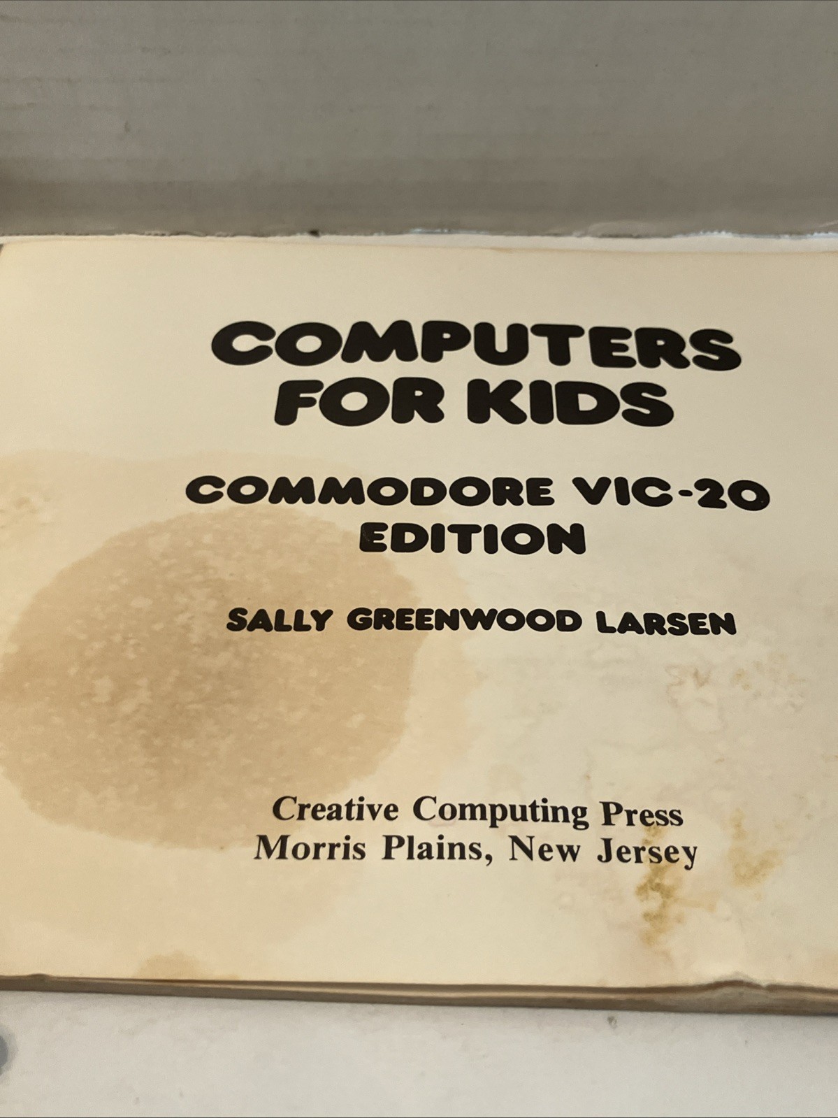 Vintage 1983 Computers For Kids VIC-20 Edition Basic Programming Manual Used