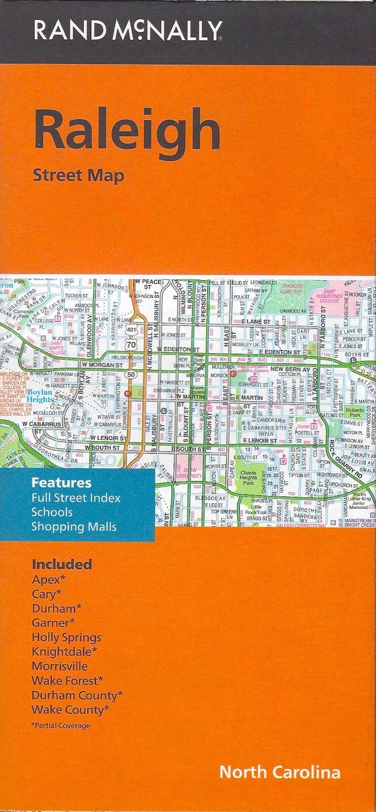 Raleigh, North Carolina, Street Map, by Rand McNally