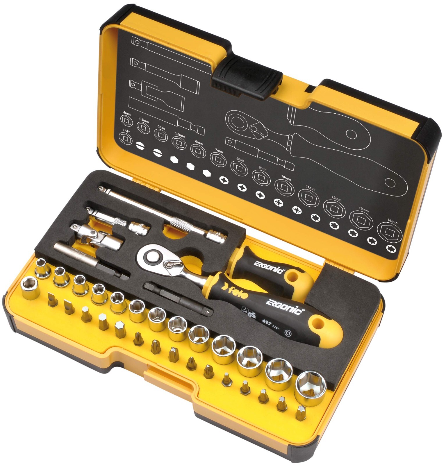 Felo  "R-GO XL Inch" 1/4" 36-pcs. SL/PH/TORX®/SQ/BH/ND/MS / 00005783656