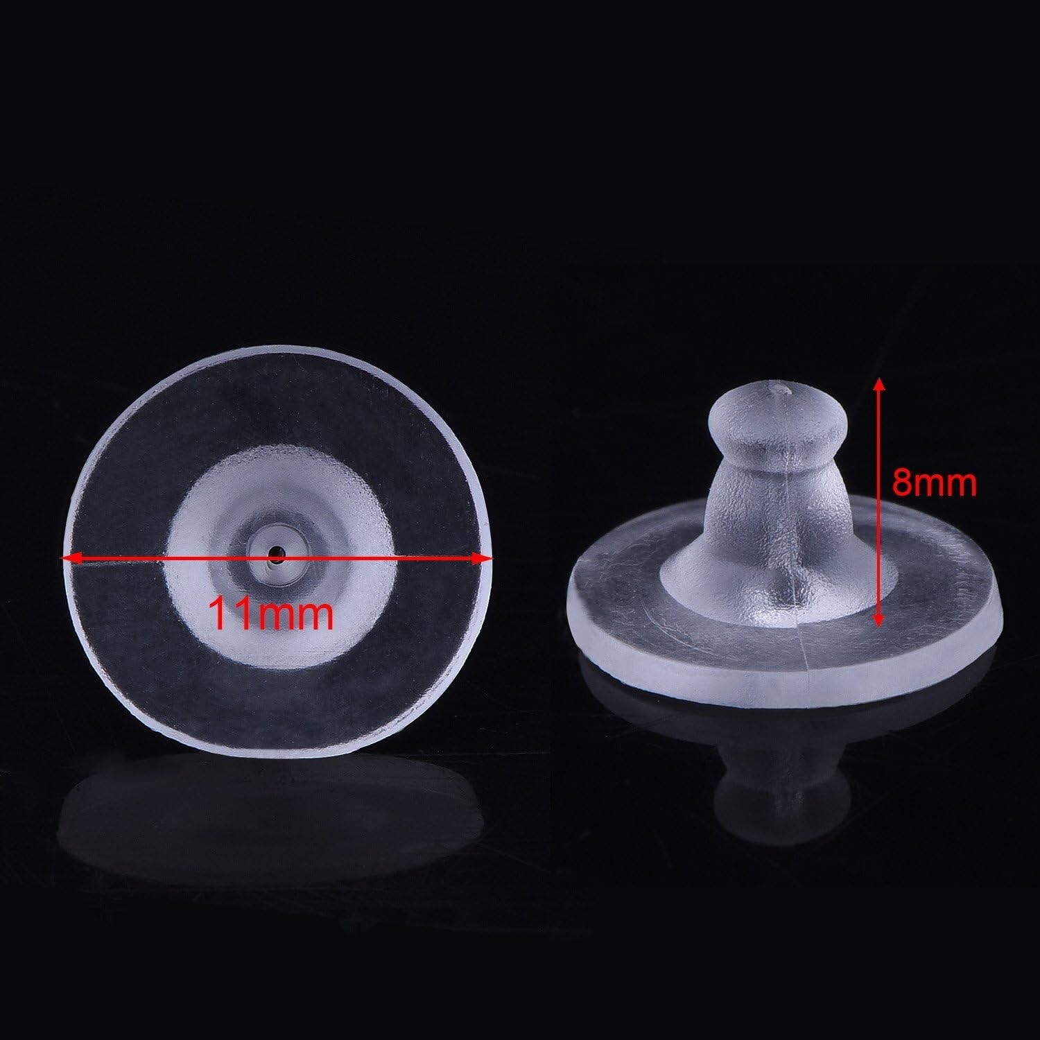 100 Clear Earring Backs - Soft Silicone Replacement Stoppers for Jewelry