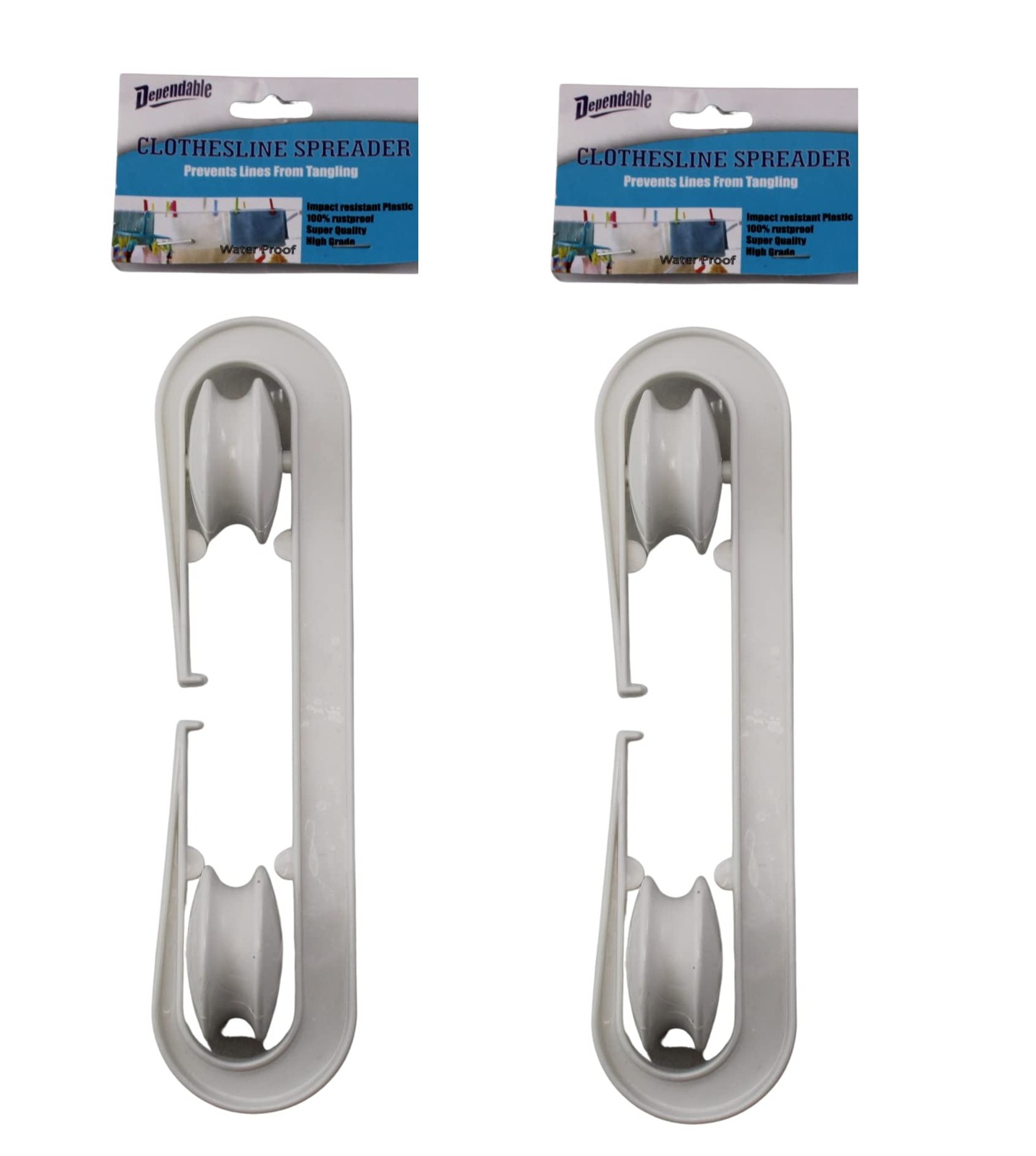 2 Pack Clothesline Spreader Pulley Rope Wire Separation for Long Clothes Line