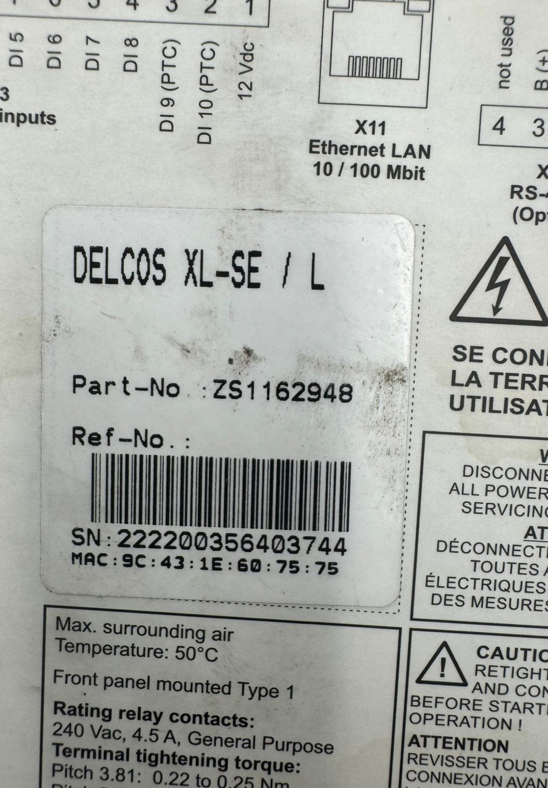 ZS1162948 CONTROLLER FOR COMPAIR COMPRESSOR DELCOS XL-L