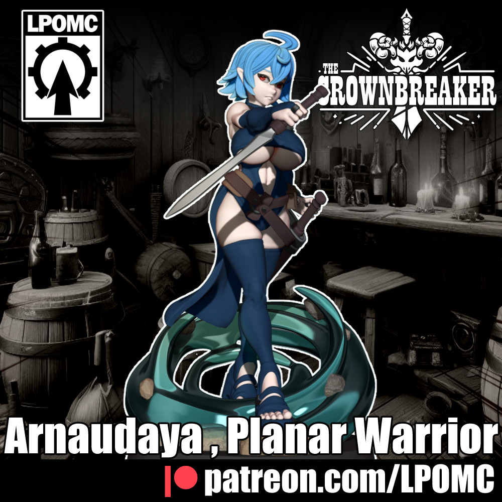 DnD Miniature 32mm Arnaudaya Planar Warrior by LPOMC