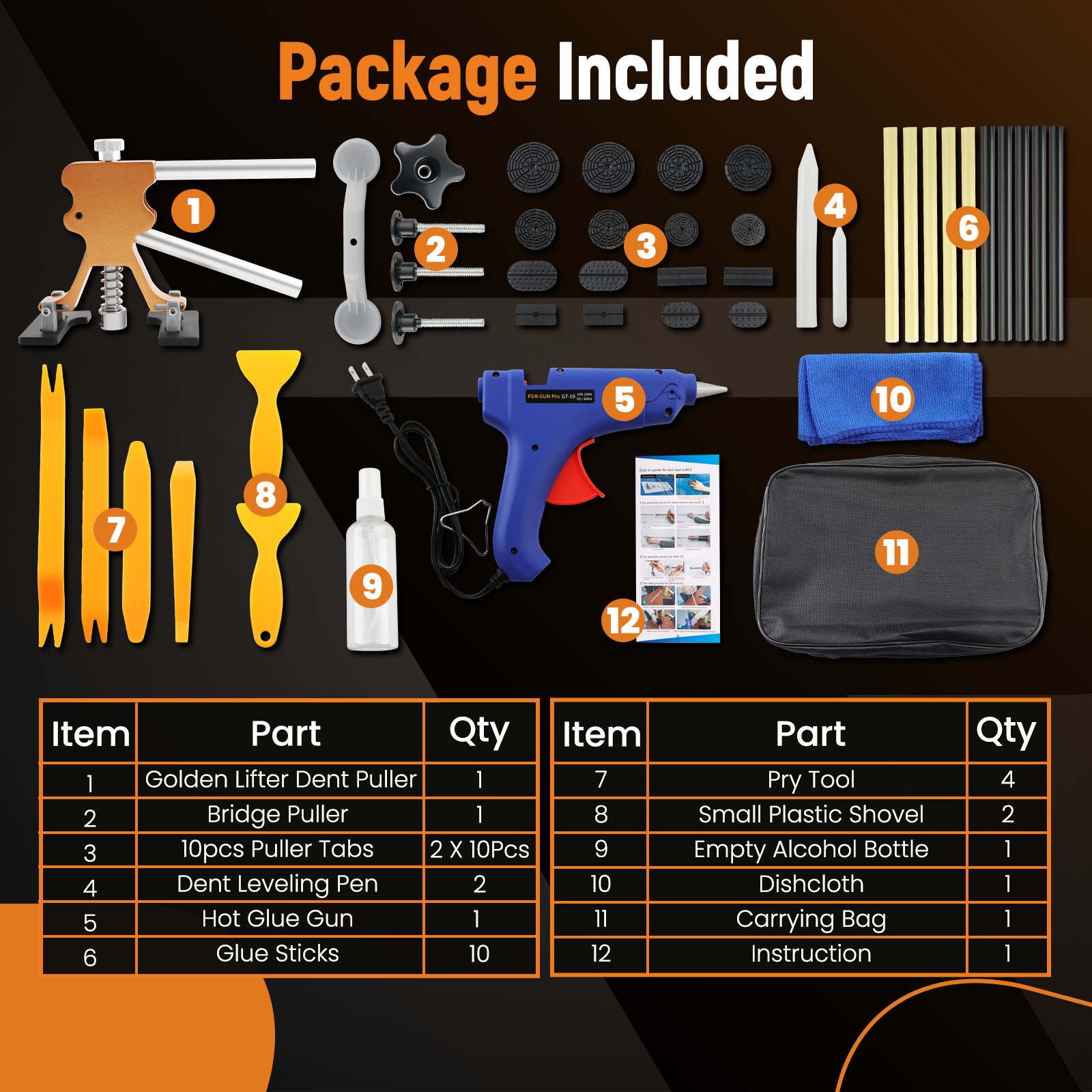 Paintless Dent Repair Tool Dent Puller Kit for Automobile Body Motorcycle