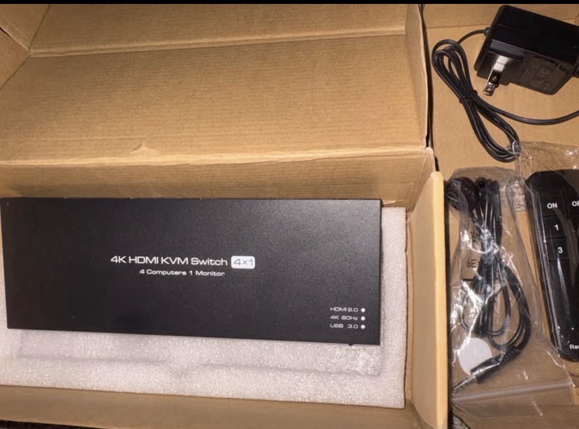 HDMI KVM Switch 4 Computers 1 Monitor 4K@60Hz 2K@120Hz 4 Port KVM Switches 4